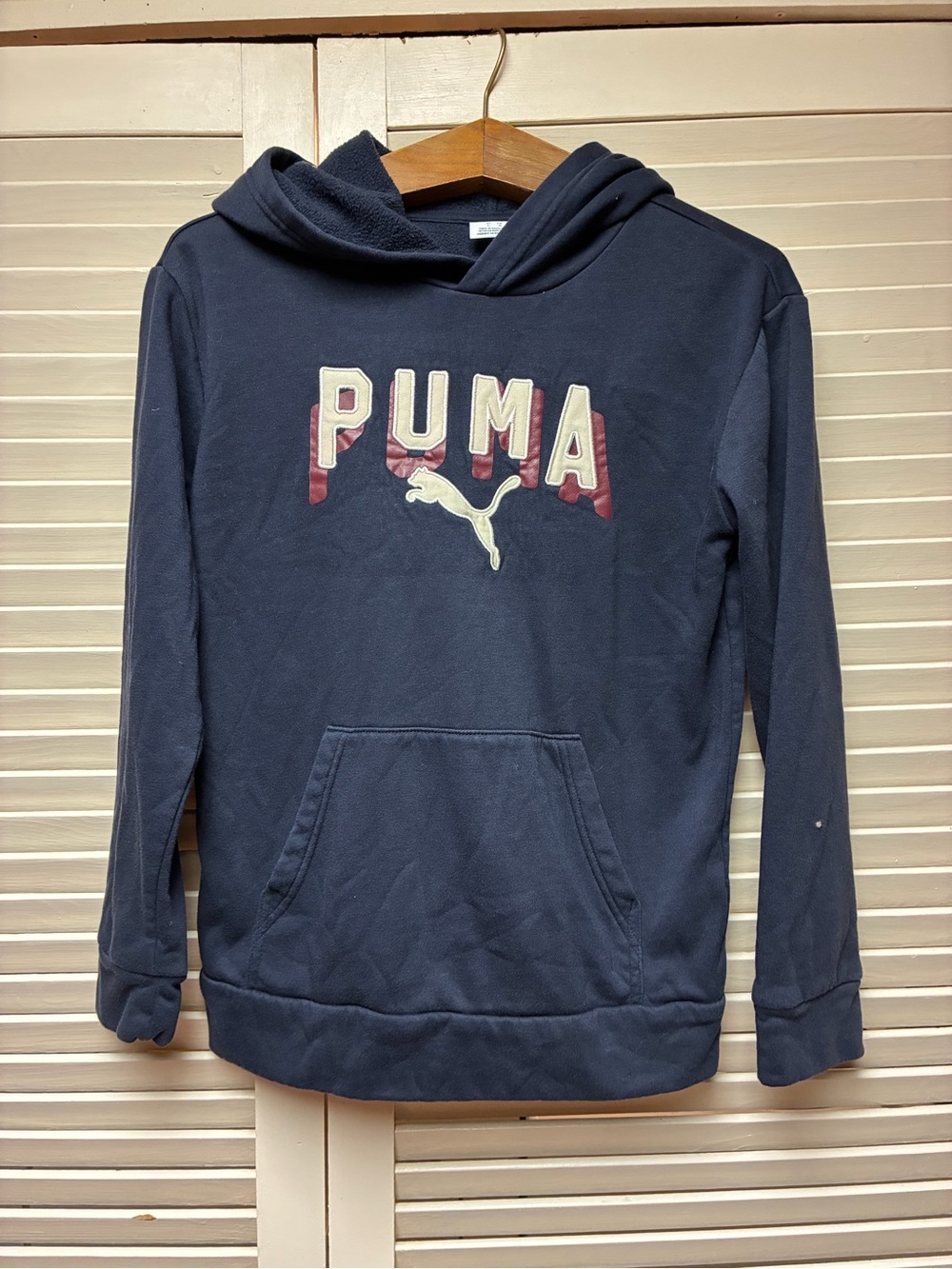 Puma Navy Pullover Hoodie with Contrasting Logo